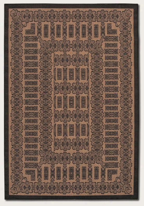 3'9&quot X 5'5&quot Area Rug Transitional Style In Cocoa And Black Color