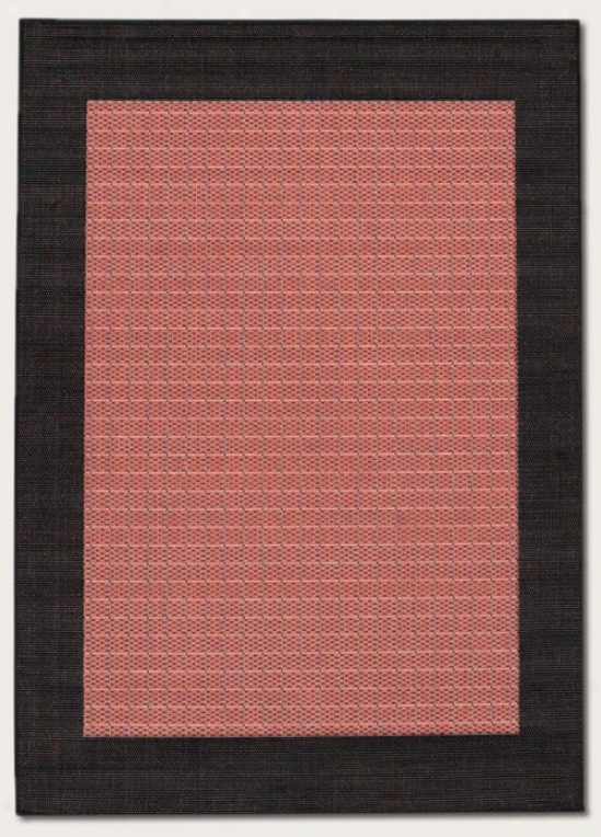 3'9&quot X 5'5&quot Area Rug With Black Border In Terra-cotta Color