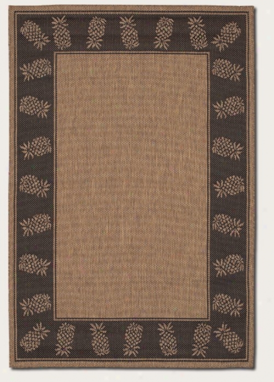 3'9&quot X 5'5&quot Area Rug By the side of Pinepple Design Boredr In Cocoa