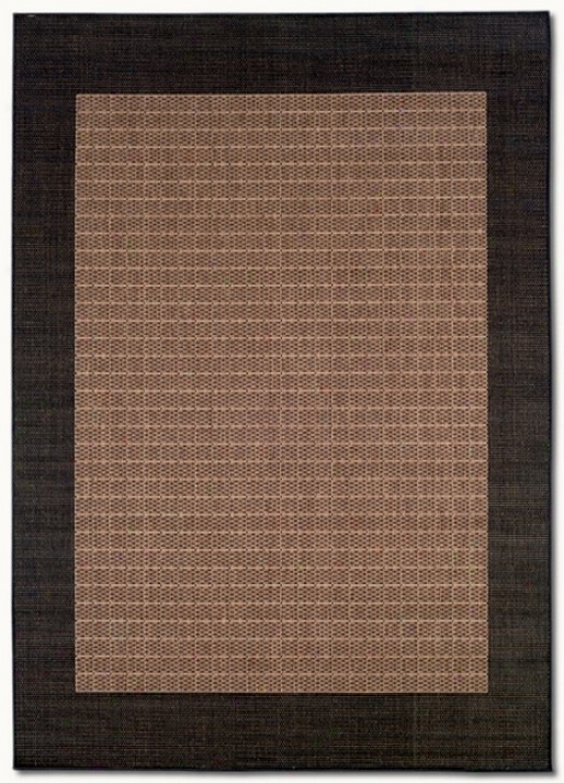 3'9&quot X 5'5&quot Checkered Field Cocoa Black Indoor/outdoor Area Rug