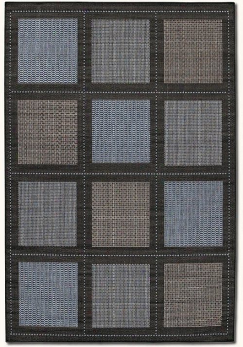 3'9&quot X 5'5&quot Summit Blue Black Indoor/outdoor Area Rug