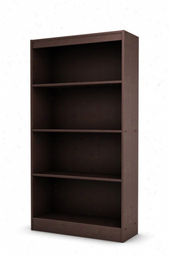 4 Tier Bookcase Shoal Contempporary Style In Chocolate Finish
