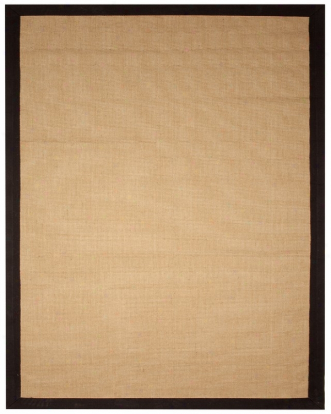 4' X 6' Area Rug Jute Boucle Eco-friendly Rug Wtih Black Border