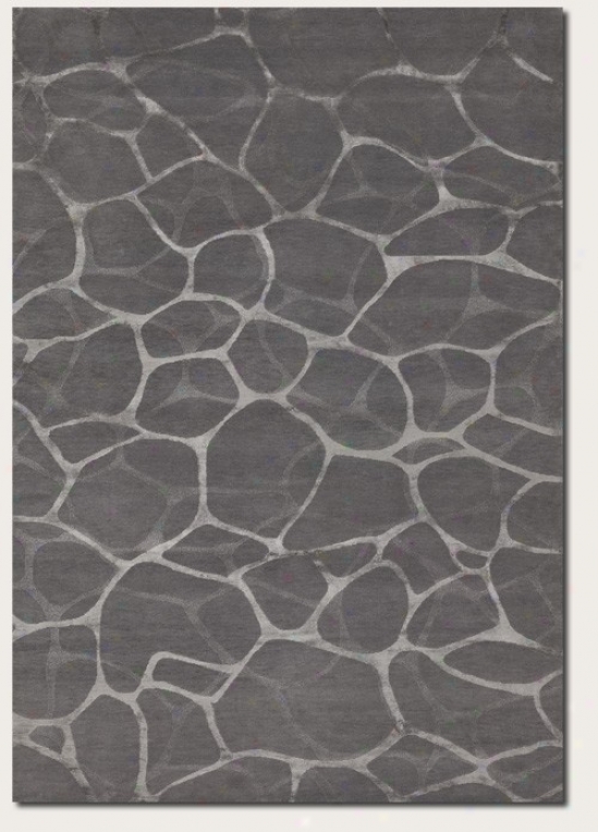 4' X 6' Area Rug Water Reflection Pattern In Grey And Silver