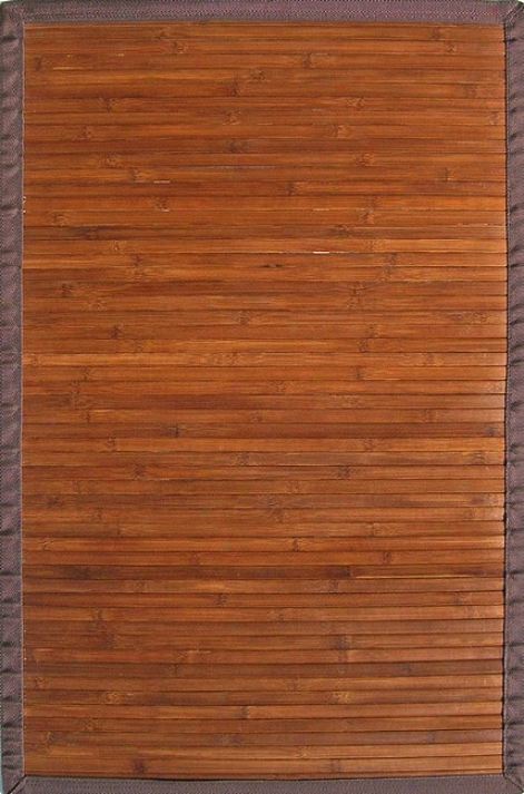 4' X 6' Contemporary Chocolate Environmentally Favorable Bamboo Rug