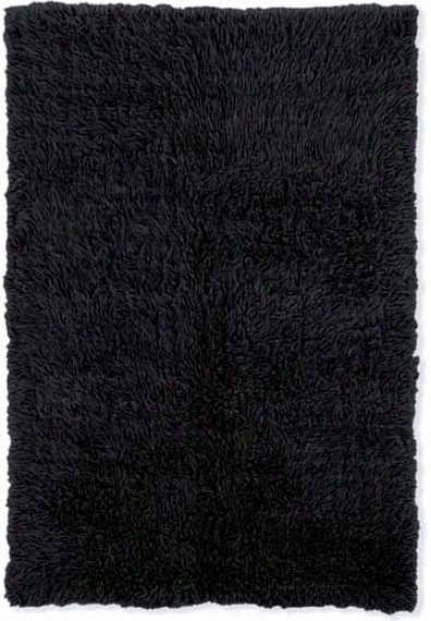 4' X 6' Flokati Area Rug - 100% Wool Black Color