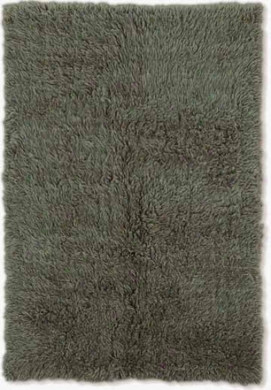 4' X 6' Flokati Area Rug - 100% Wlol Olive Color