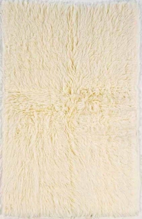 4' X 6' Flokati Area Rug - Hand Woven 100% Wool Natural Colour