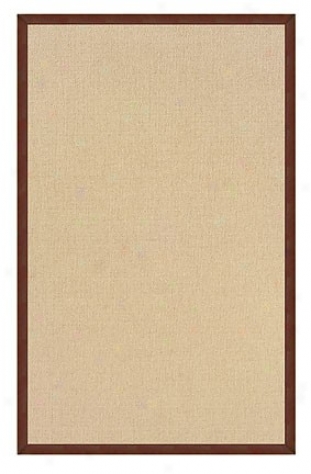 4' X 6' Hand Tufted Area Rug In Natural With Brown Border