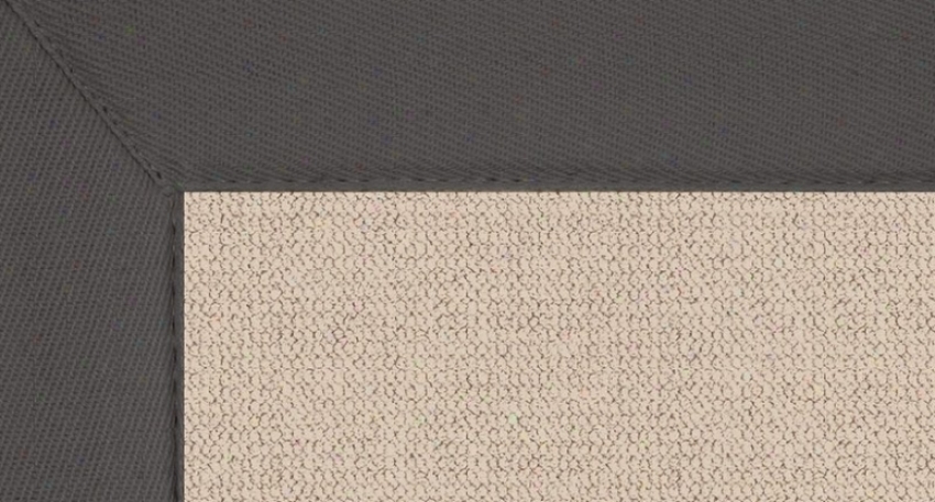 4' X 6' Natural Wool Rug - Athena Hand Tufted Rug With Slate Border