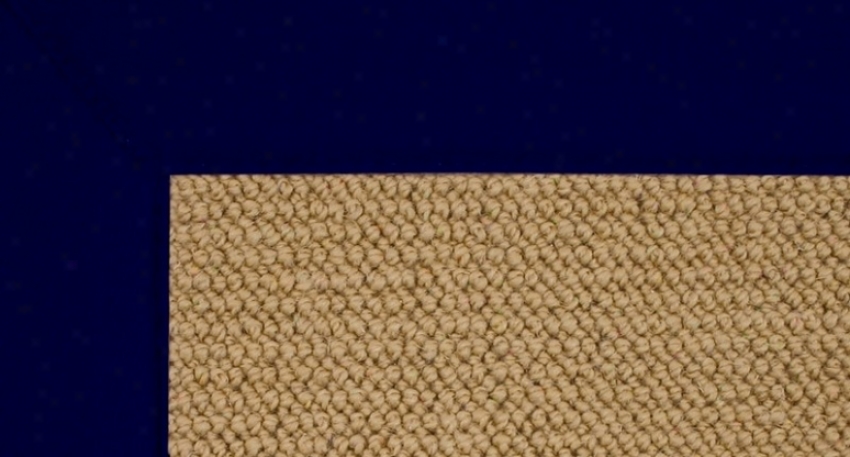 4' X 6' Sisal Wool Rug - Athena Hand Tufted Rug With Blue Border