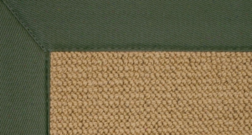 4' X 6' Sisal Wool Rug - Athena Hand Tufted Rug With Green Border