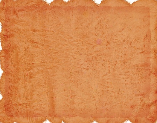 4' X 6' Tufted Faux Sheepskin Rug In Orange Color