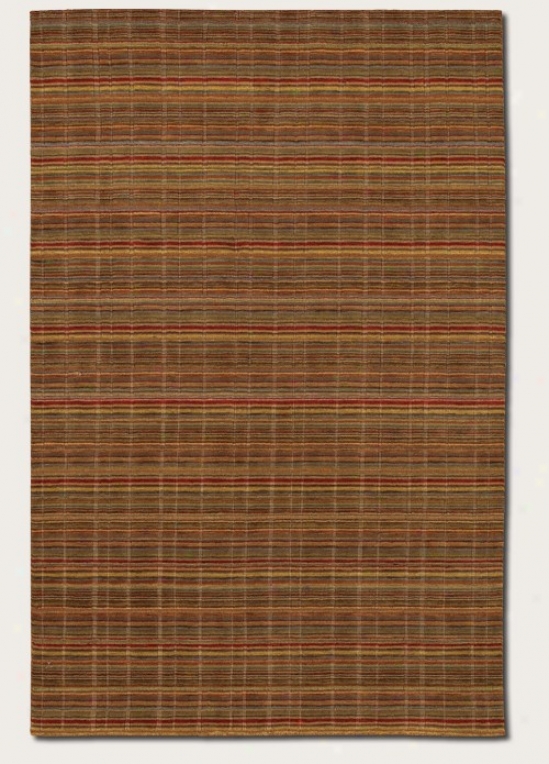 4'10&quot X 7'10&quot Area Rug Striped Exemplar In Mocha And Red