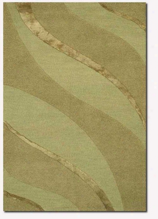 4'10&quot X 7'10&quot Contemporary Ribbons Carve Textured Cut Green Area Rug