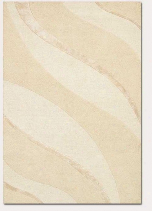 4'10" X 7'10" Contemporary Ribbons Carve Textured Cut Ivory Area Rug