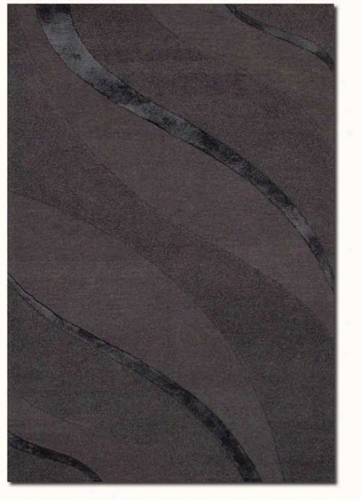 4'10&quot X 7'10&qu0t Contemporary Ribbons Carve Textured Cut Grey Area Rug