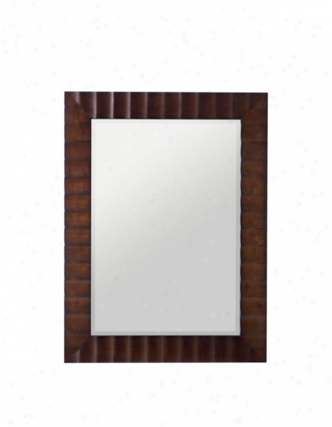 42&quoth Rectangular Wall Mirror Transitional Style In Washed Brown