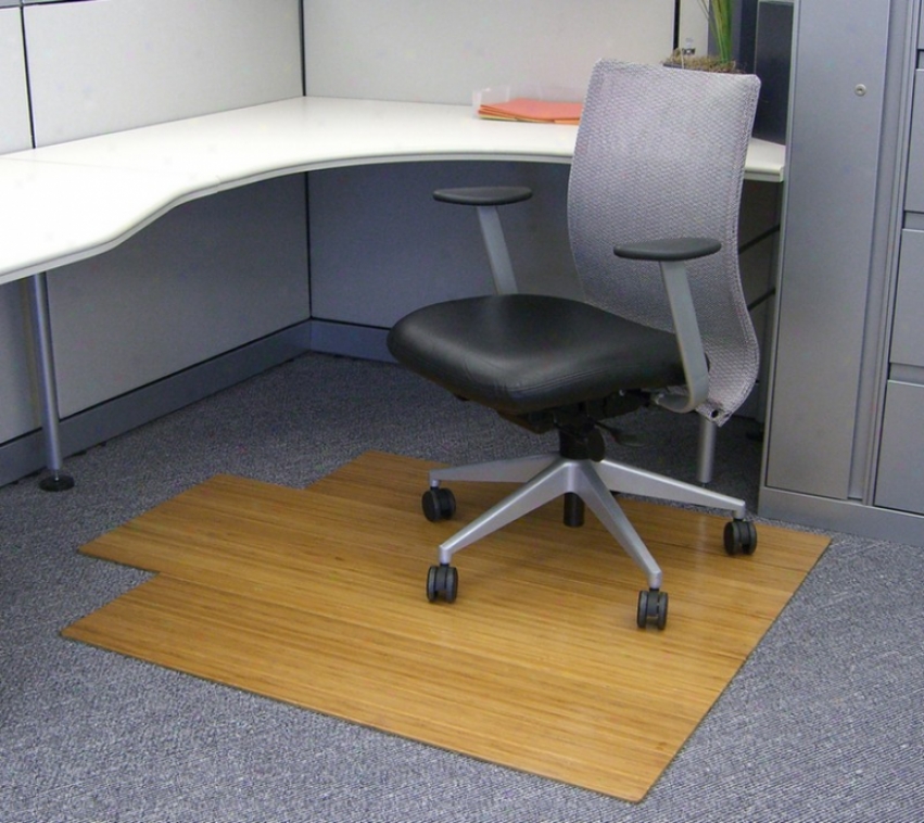 44&quot X 52&quot Roll-up Office Chair Mat With 4&quot Slat In Natural Finish