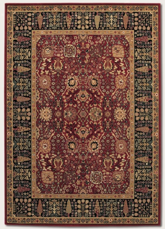 4'6&quot X 6'6&quot Area Rug Classic Persian Pattern In Persian Red