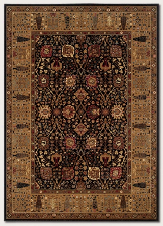 4'6&quot X 6'6&quot Area Rug Classic Persian Pattern In Black