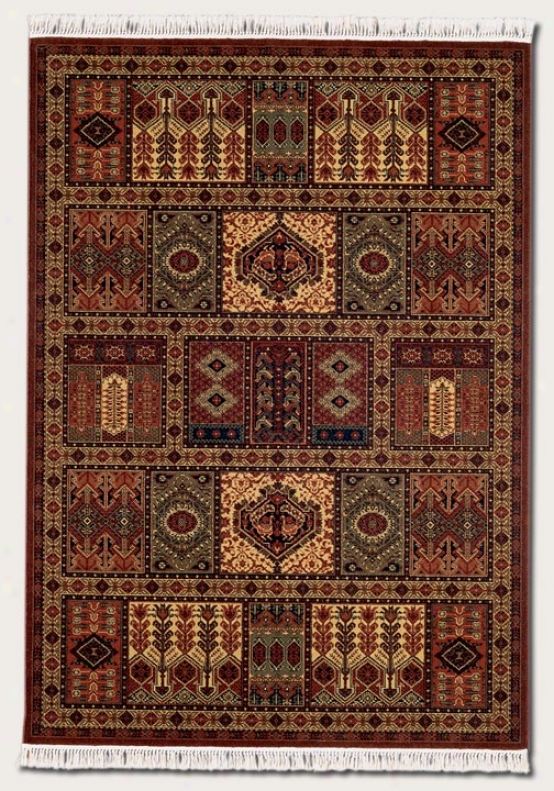 4'6&quot X 6'9&quot Area Rug Classic Persian Pattern In Burgundy