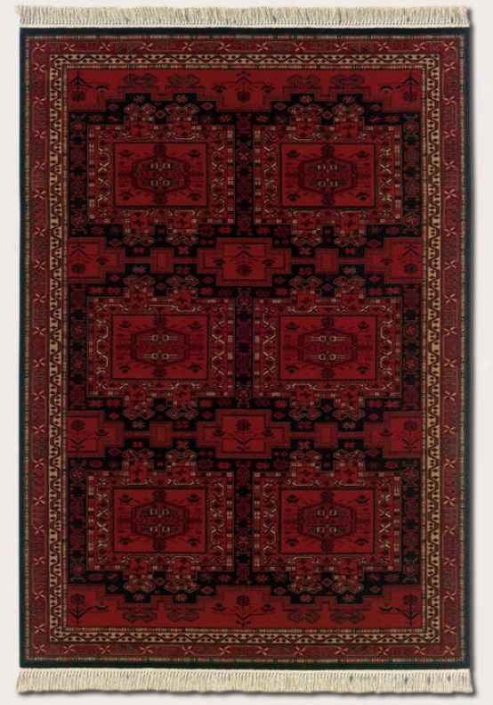 4'6&quot X 6'9&quot Area Rug Elegant Persian Pattern In Brick Red