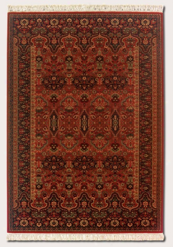 4'6&quot X 6'9&quot Area Rug Persian Pattern In Brick Red Color