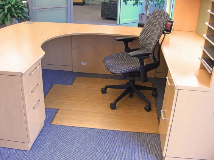 47&quot X 51&quot Natural aBmboo Tri-fold Office Chair Mat