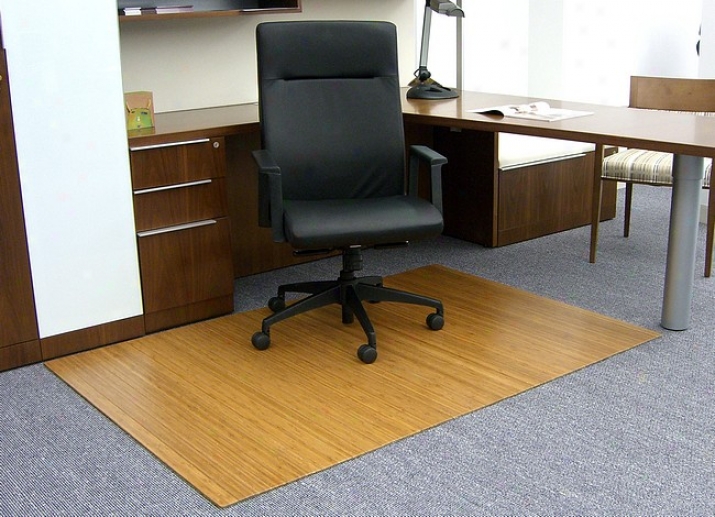 48&quot X 72&quot Natural 1/4&quot Thick Bzmboo & Hardwood Office Chair Mat