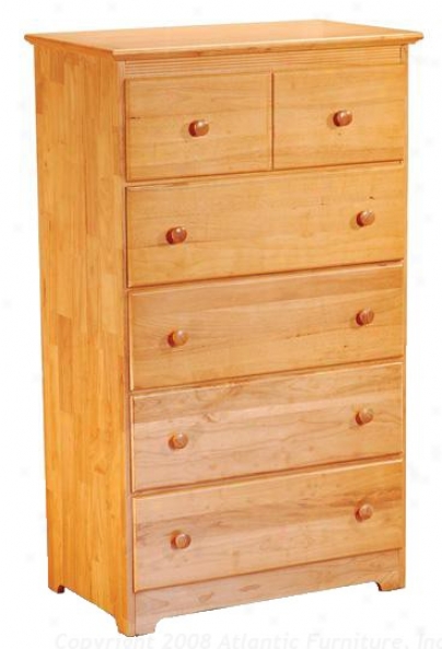 48&quoth Chest With Five Drawers Windsor Style Natural Male Finish