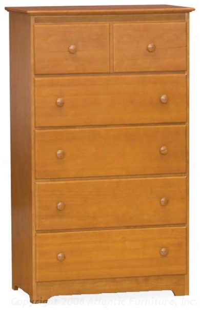 48&quoth Chest With Five Drawers Windsor Style Caramel Latte Finish