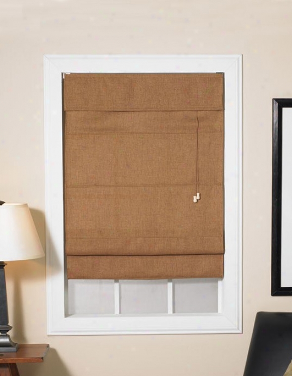 48&quotw Window Handling Roman Shade In Coffee Bean Color Fabric