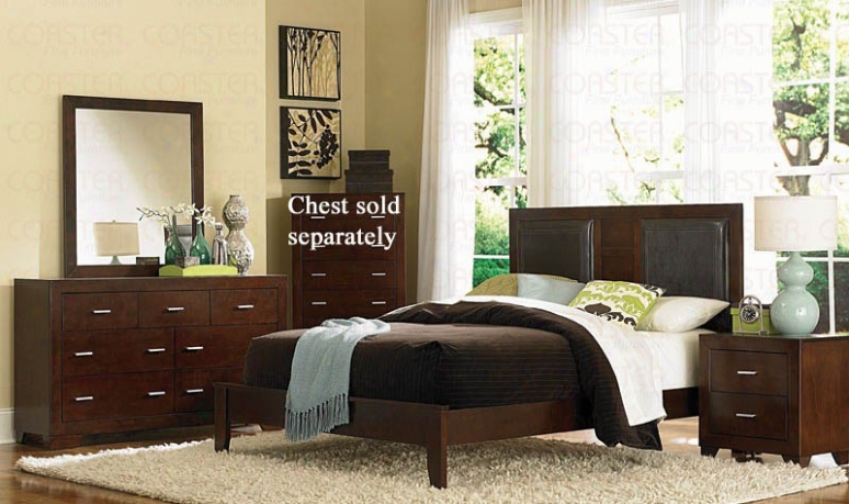 4pc California King Size Bedroom Seg In Cherry Finish