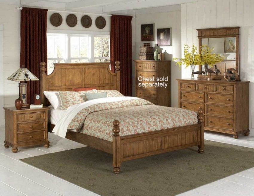 4pc California King Szie Bedroom Prescribe In Waxy Pine Finish