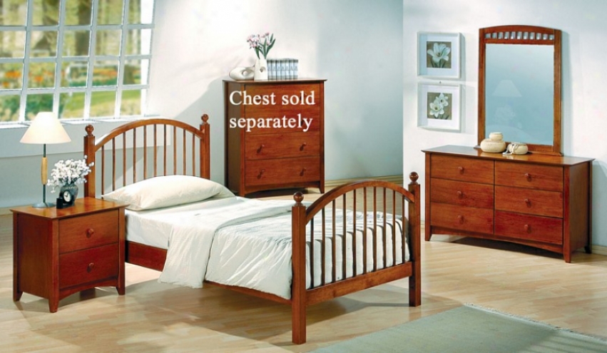 4pc Full Size Bedroom Set In Distressed Oak Finish