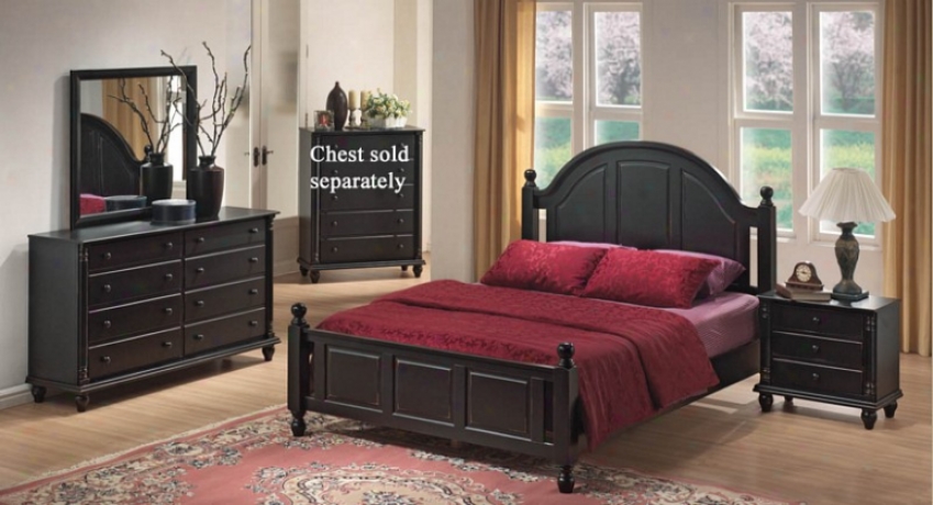 4pc King Size Bedroom Set In Black Fihish