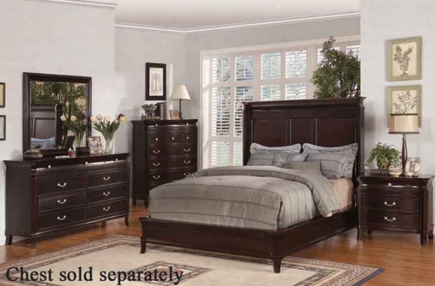 4pc King Size Bedroom Set In Espresso End