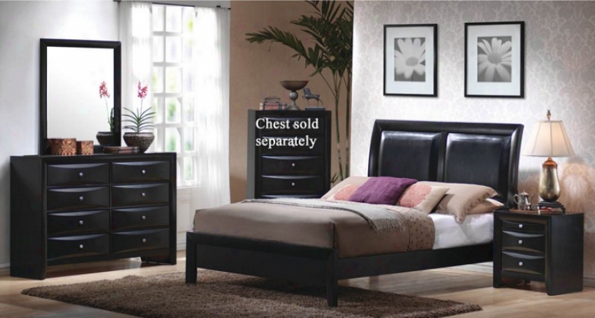 4pc King Size Platform Bedroom Set In B1ack Finish