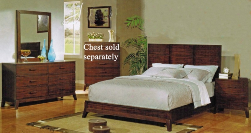 40c King Size Platform Bedroom Set In Espresso Finish