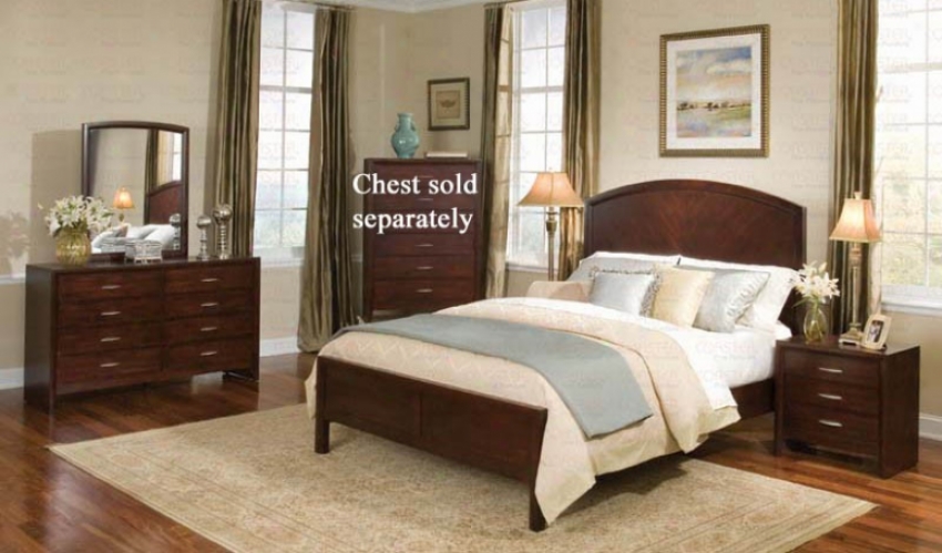 4pc Queen Size Bedroom Set In Rich Cherry Finish