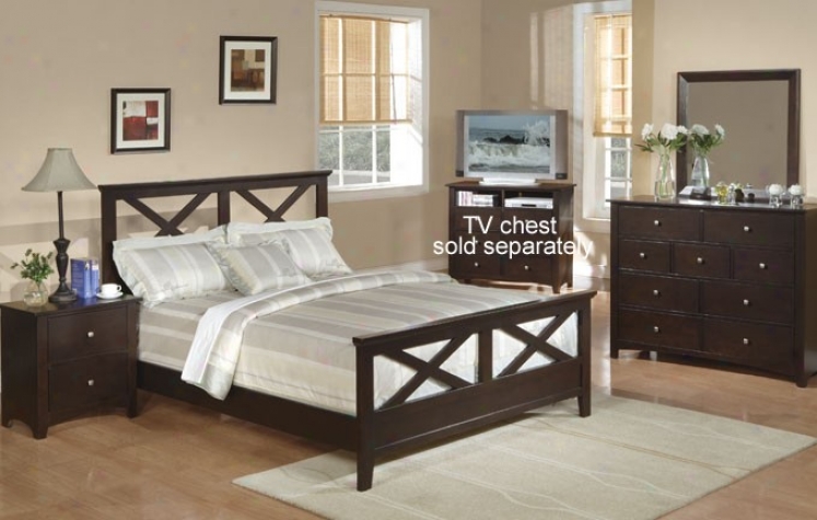 4pc Queen Size Bedroom Set X D3sign Head And Footboard In Cappuccino