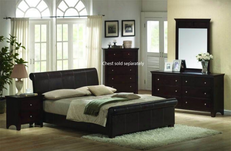 4pcs California King Size Bedroom Set - Espresso Finish