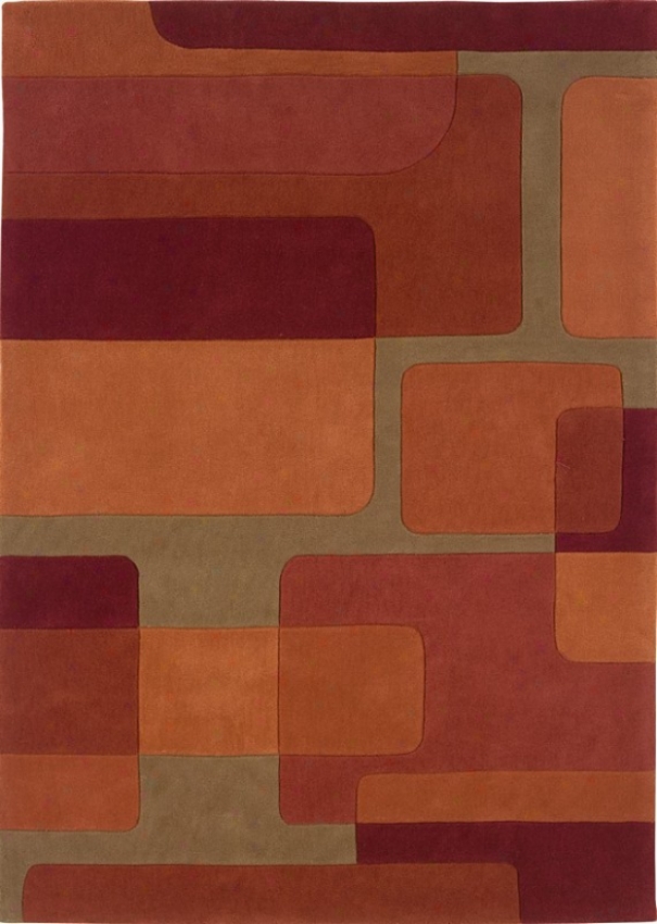 5' X 7' Area Rug Contemporary StyleI n Orange And Pumpkin