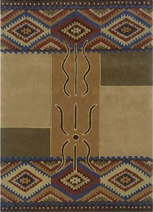 5' X 7' Area Rug Transitional Style In Camel And Rust