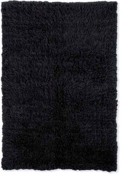 5' X 7' Flokati Area uRg - 100% Wool Black Color