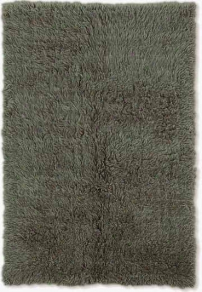 5' X 7' Flokati Area Rug - 100% Wool Olive Color