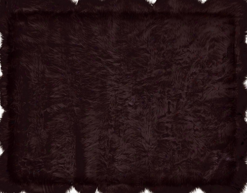 5' X 7' Tufted Faux Sheepskin Rug In Brown Color