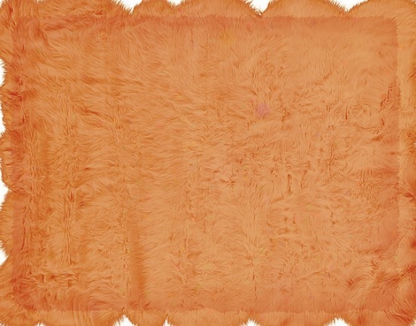 5' X 7' Tufted Faux Sheepskin Rug In Orange Color