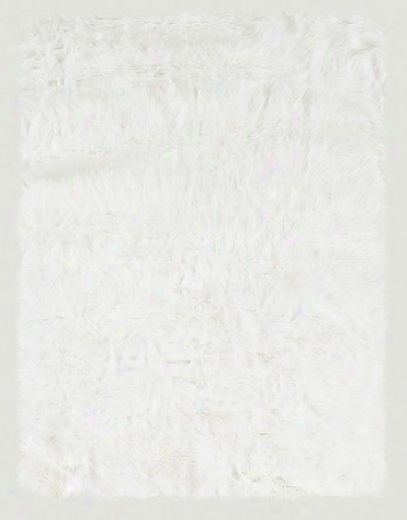 5' X 7' Tufted Faux Sheepskin Rug In White Color